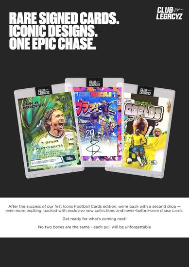 Image for 2025 Club Legacyz Icons Soccer Second Edition Hobby 10-Box Case