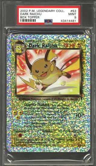 Image for Pokemon Legendary Collection Jumbo Box Topper Dark Raichu S3/S4 PSA 9 *481