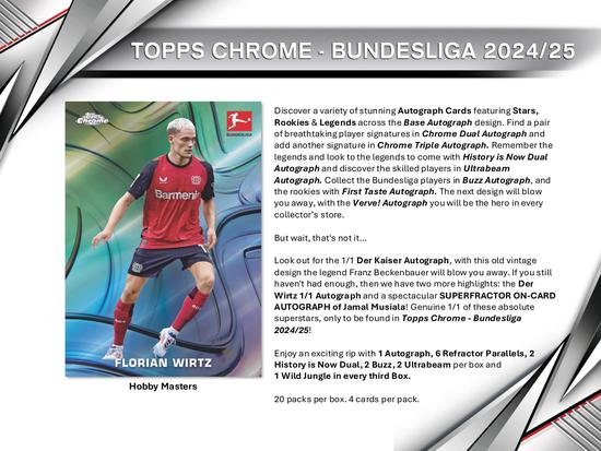 Image for 2024/25 Topps Chrome Bundesliga Soccer Hobby Box