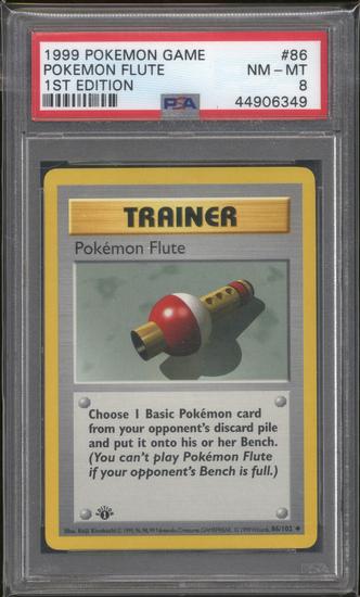 Image for Pokemon Base Set 1st Edition Shadowless Pokemon Flute 86/102 PSA 8