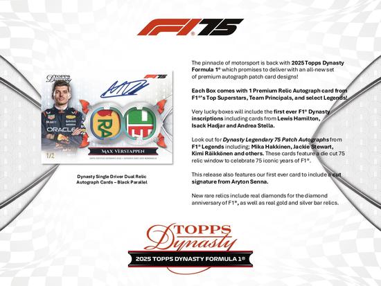 2025 TOPPS DYNASTY F1 FORMULA 1 HOBBY BOX | eBay