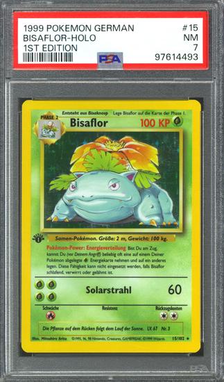 Image for Pokemon Base Set 1st Edition GERMAN Venusaur Bisaflor 15/102 PSA 7 *493