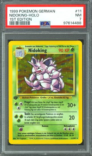 Image for Pokemon Base Set 1st Edition GERMAN Nidoking 11/102 PSA 7