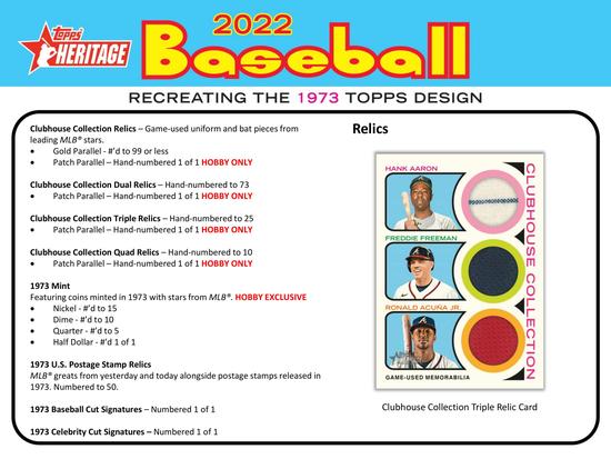 Image for 2022 Topps Heritage Baseball Hobby Box