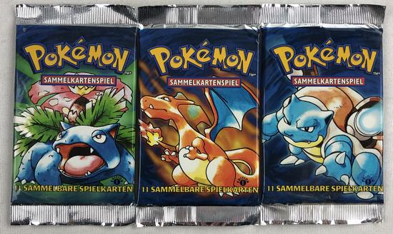 Pokemon Base Set 1 1st Edition Booster Pack x3 GERMAN 3x LOT All 3 Arts ...