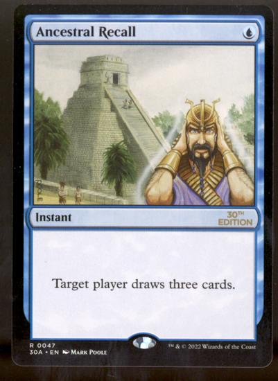 Magic MTG 30th Anniversary Edition Ancestral Recall NEAR