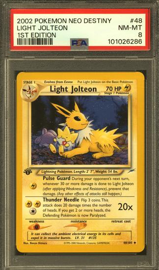 Image for Pokemon Neo Destiny 1st Edition Light Jolteon 48/105 PSA 8