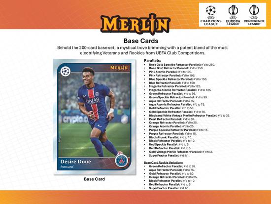 2024/25 TOPPS CHROME MERLIN UEFA CLUB COMPETITIONS SOCCER HOBBY
