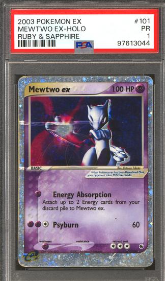 Image for Pokemon Ruby & Sapphire Mewtwo EX 101/109 PSA 1