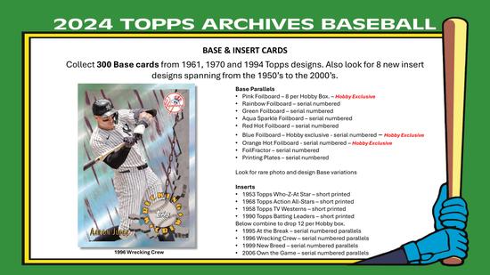 Image for 2024 Topps Archives Baseball Hobby Box