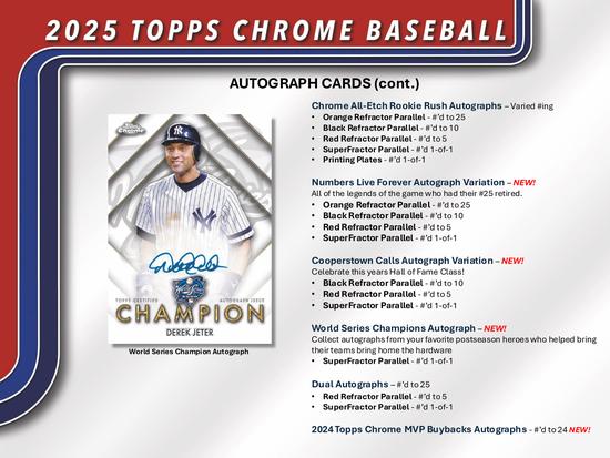 Image for 2025 Topps Chrome Baseball Hobby Box