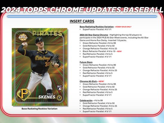 Image for 2024 Topps Chrome Update Series Baseball Hobby Box