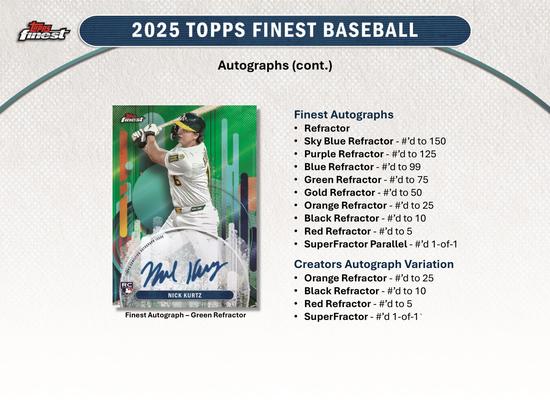 Image for 2025 Topps Finest Baseball Hobby Box