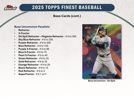 Image for 2025 Topps Finest Baseball Hobby Box