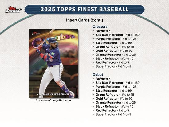 Image for 2025 Topps Finest Baseball Hobby Box