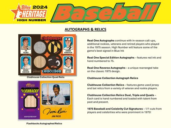 Image for 2024 Topps Heritage High Number Baseball Hobby Box