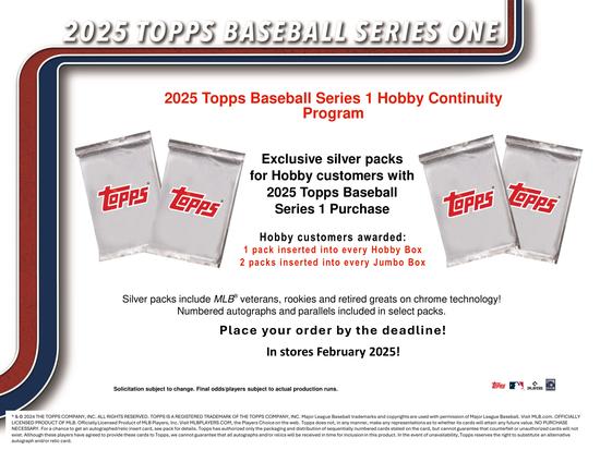 Image for 2025 Topps Series 1 Baseball Hobby Jumbo Box
