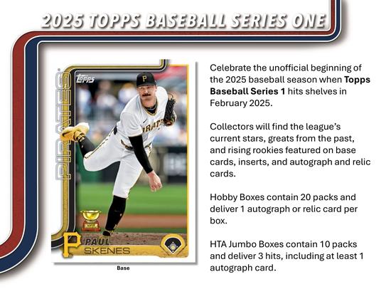 Image for 2025 Topps Series 1 Baseball Hobby Jumbo 6-Box Case