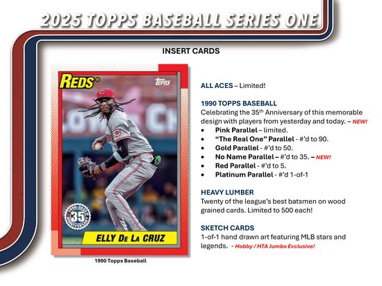 Image for 2025 Topps Series 1 Baseball Hobby Jumbo 6-Box Case
