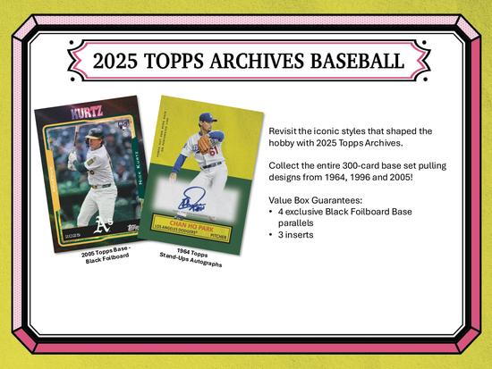 Image for 2025 Topps Archives Baseball Blaster 40-Box Case