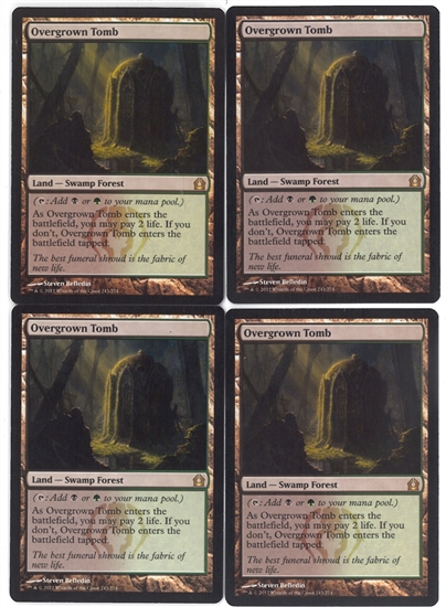 Image for Magic the Gathering Return to Ravnica PLAYSET Overgrown Tomb X4 - NEAR MINT (NM)