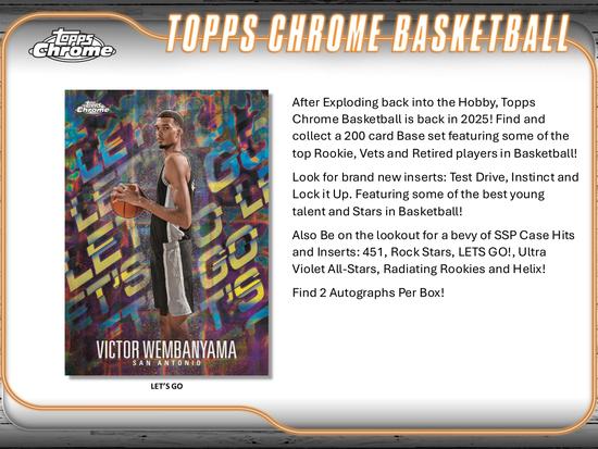 Image for 2024/25 Topps Chrome Basketball Hobby 12-Box Case