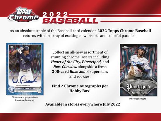 Image for 2022 Topps Chrome Baseball Hobby Box