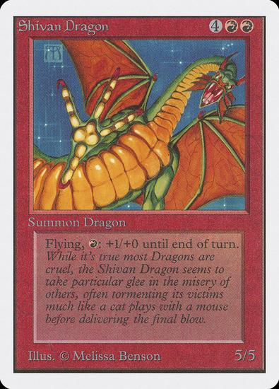 Image for Magic the Gathering Unlimited Shivan Dragon HEAVILY PLAYED (HP)