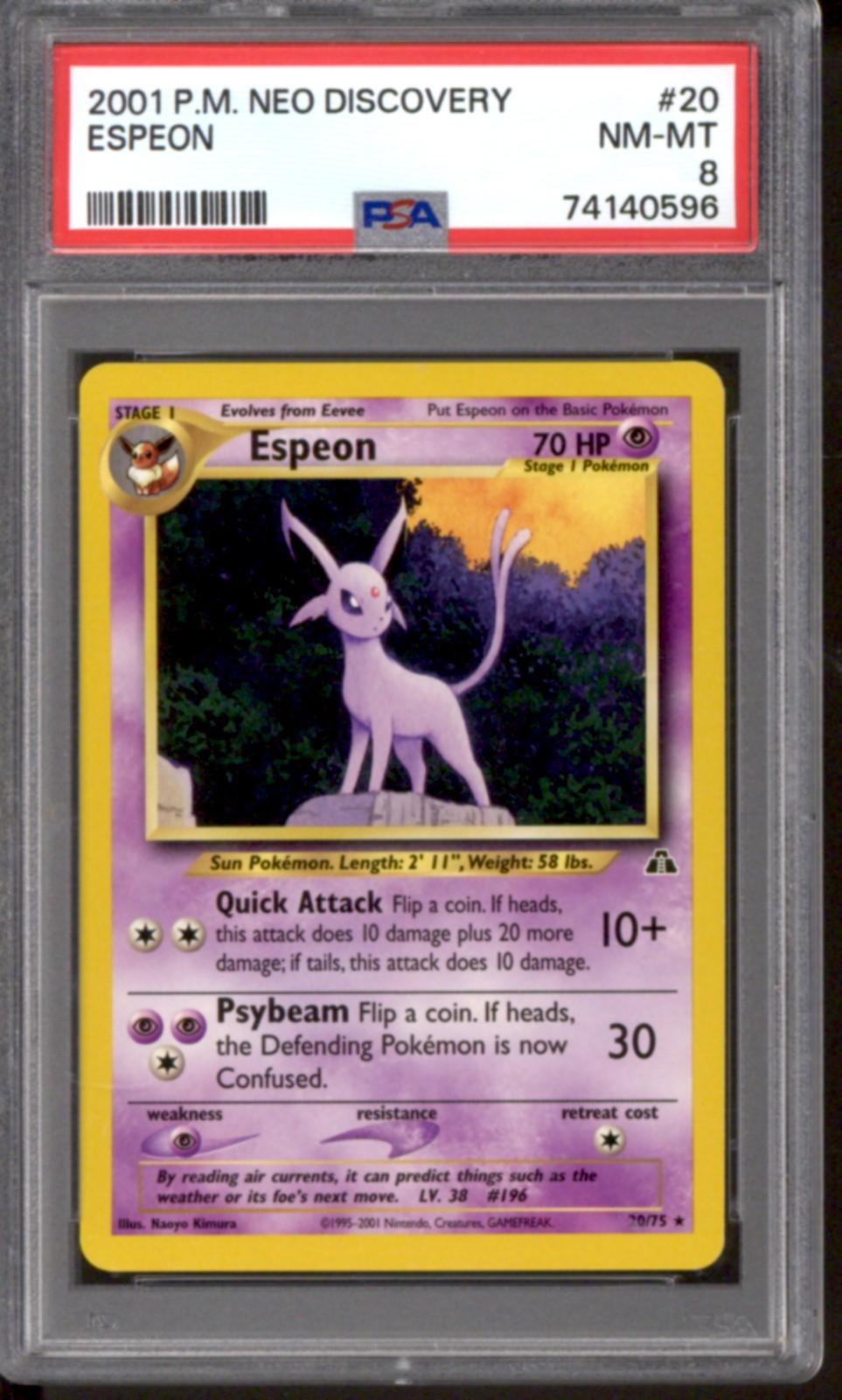 Pokemon Neo Discovery Espeon 1/75 PSA 8 | DA Card World