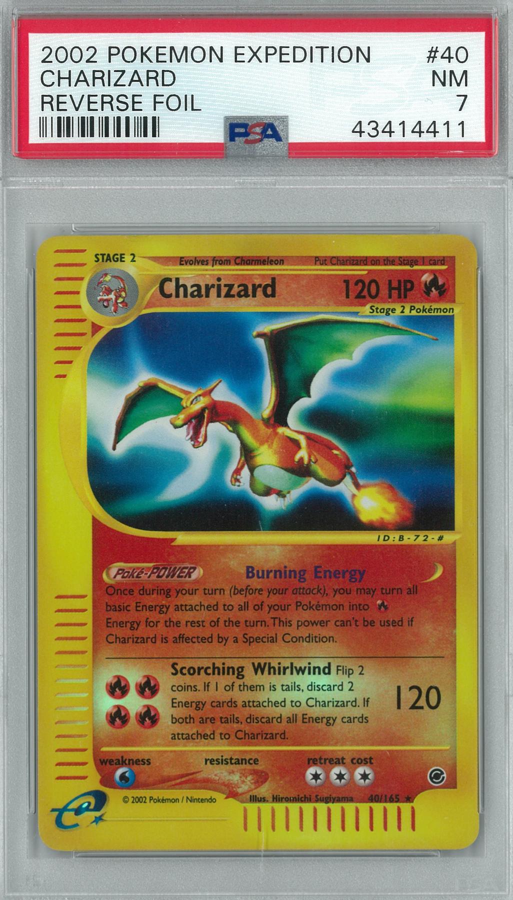Pokemon Expedition Reverse Foil Charizard 40/165 PSA 7 DA Card World
