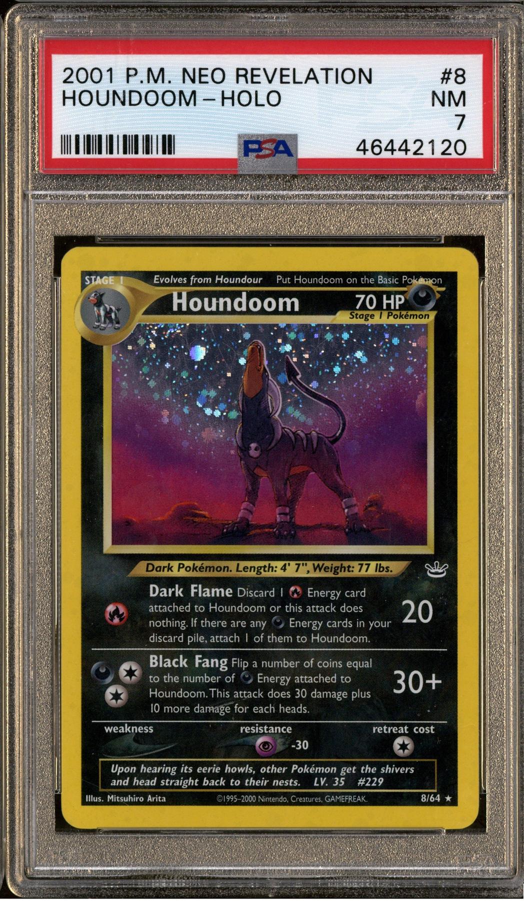 Pokemon Neo Revelation Houndoom 8/64 PSA 7