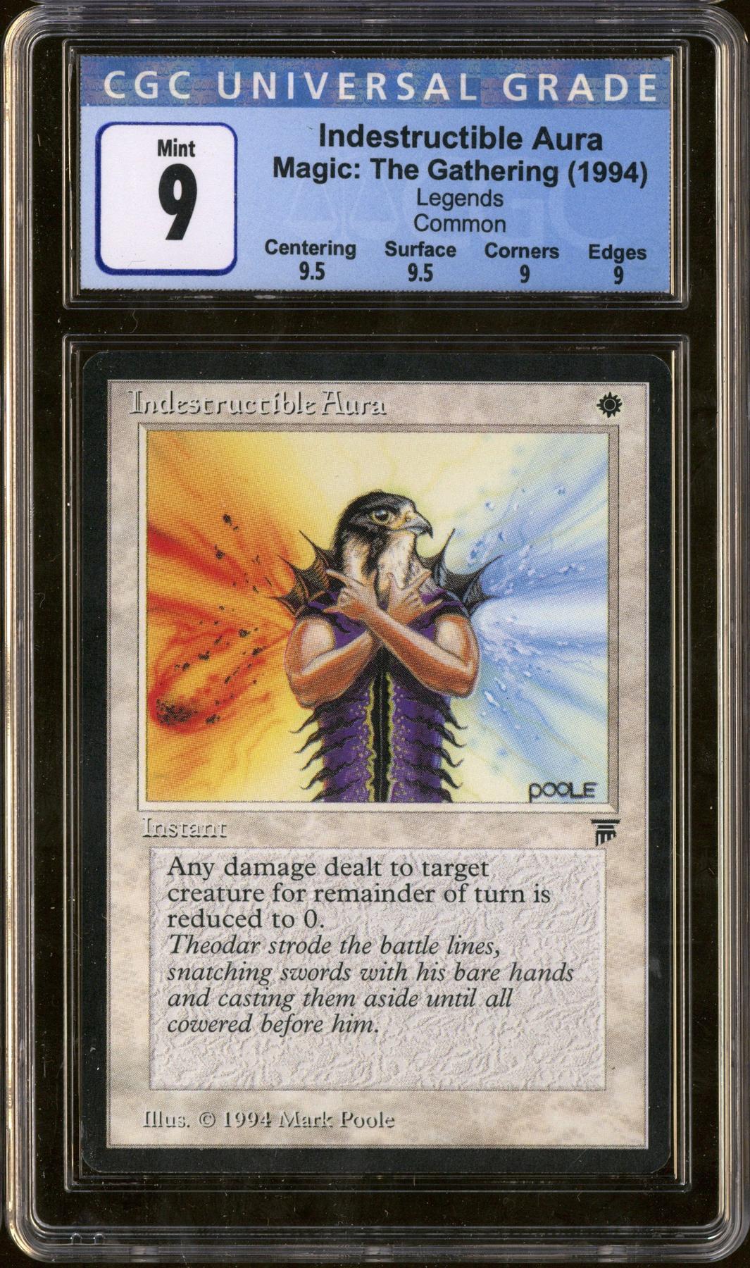 Magic the Gathering Legends Indestructible Aura CGC 9 Q++ DA Card World