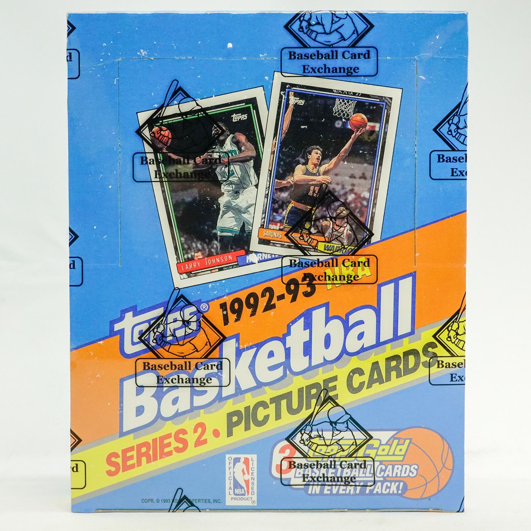 1992/93 Topps Series 2 Basketball Rack Box (BBCE) (FASC