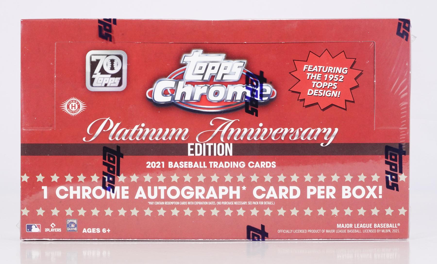 2021 Topps Chrome Platinum Anniversary Baseball Hobby Box DA Card World