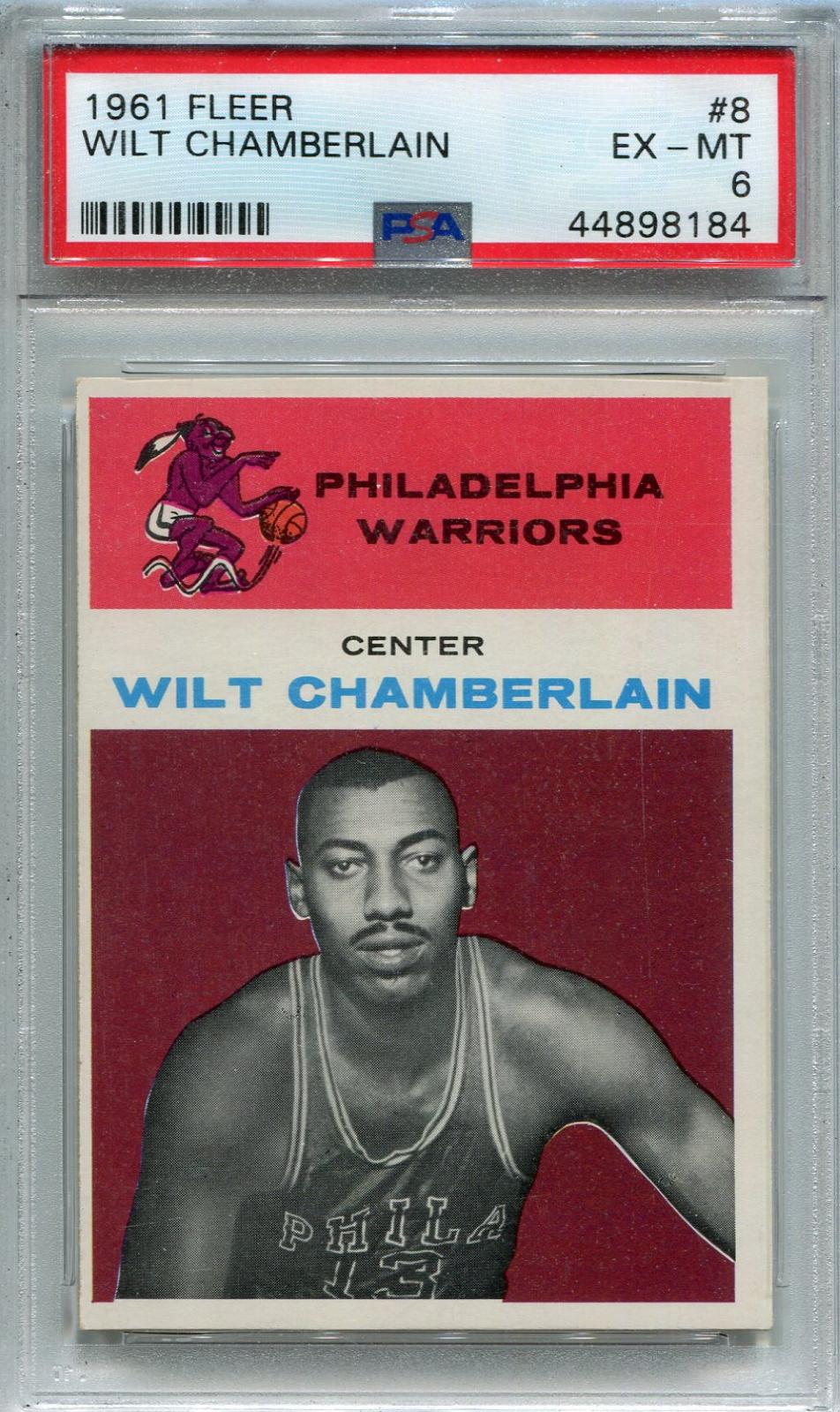 1961/62 Fleer 8 Wilt Chamberlain RC PSA 6 *8184 (Reed Buy