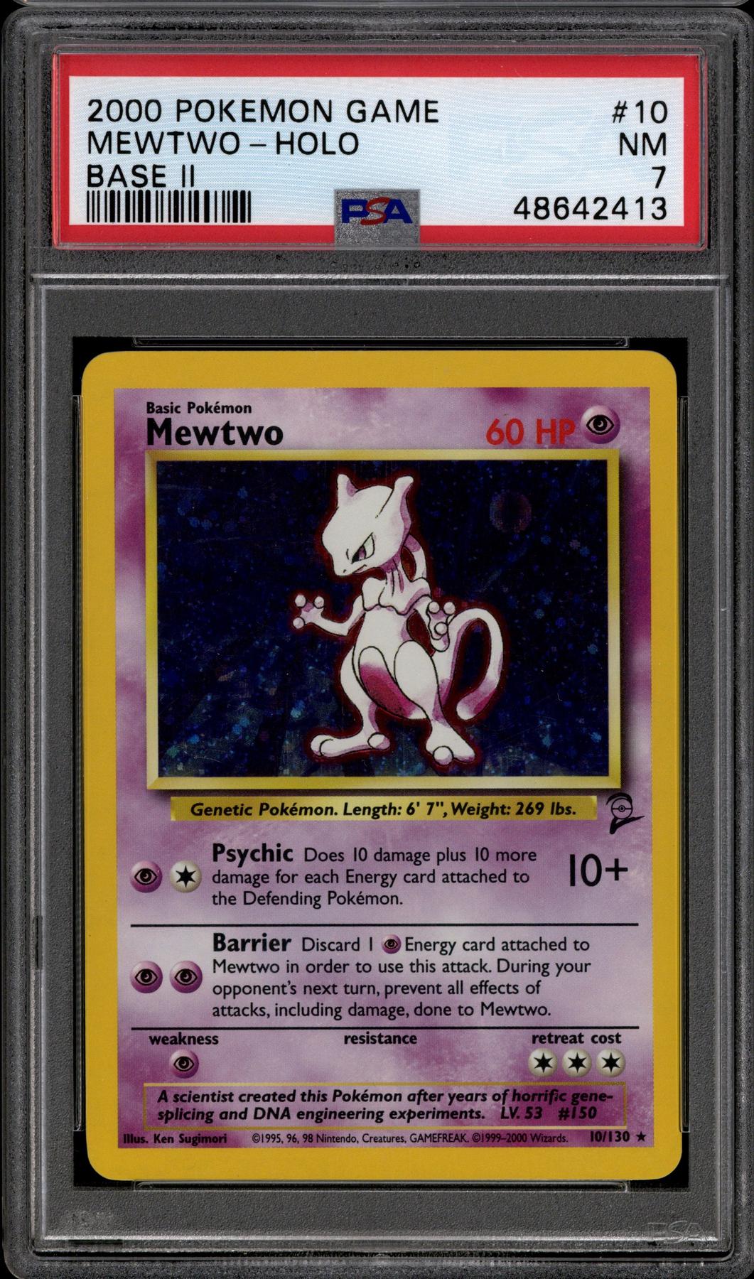 Pokemon Base Set 2 Mewtwo 10/130 PSA 7 | DA Card World