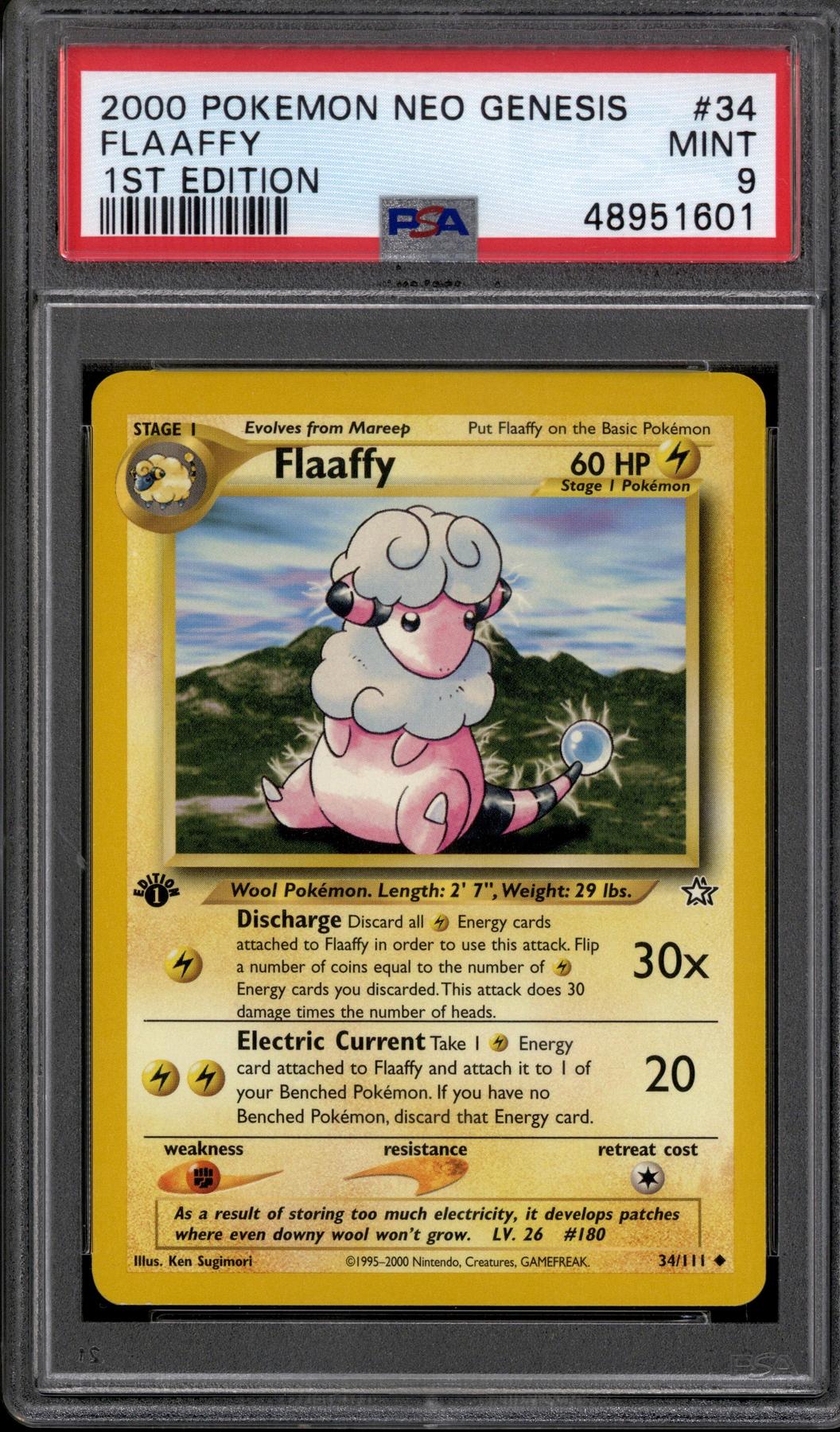 Pokemon Neo Genesis 1st Edition Flaaffy 34/111 PSA 9 | DA Card World