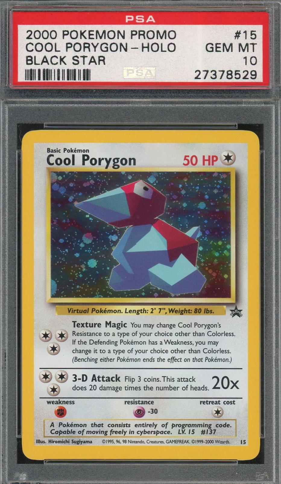 2000 Pokemon Black Star Promo Cool Porygon #15 Holo PSA 10 *8529 (Reed