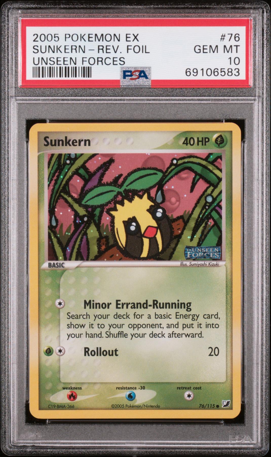 sunkern pokemon card Sunkern Unseen Forces NM, 76/115 Pokemon Card