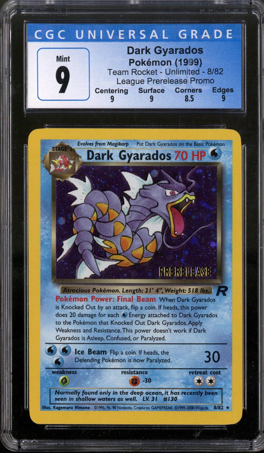 Pokemon Team Rocket Prerelease Dark Gyarados 8/82 CGC 9 | DA Card World