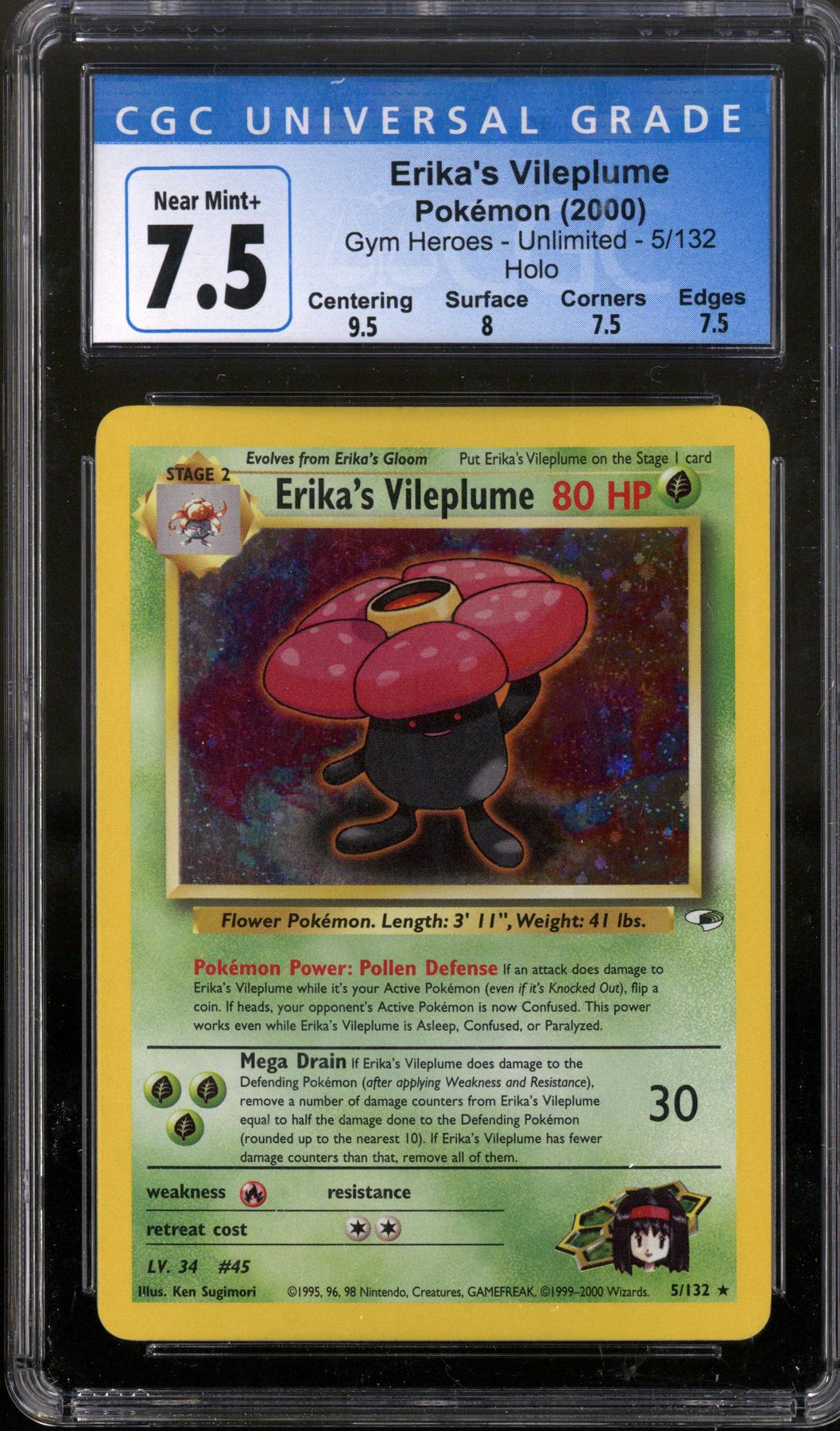 Pokemon Gym Heroes Erika's Vileplume 5/132 CGC 7.5 | DA Card World