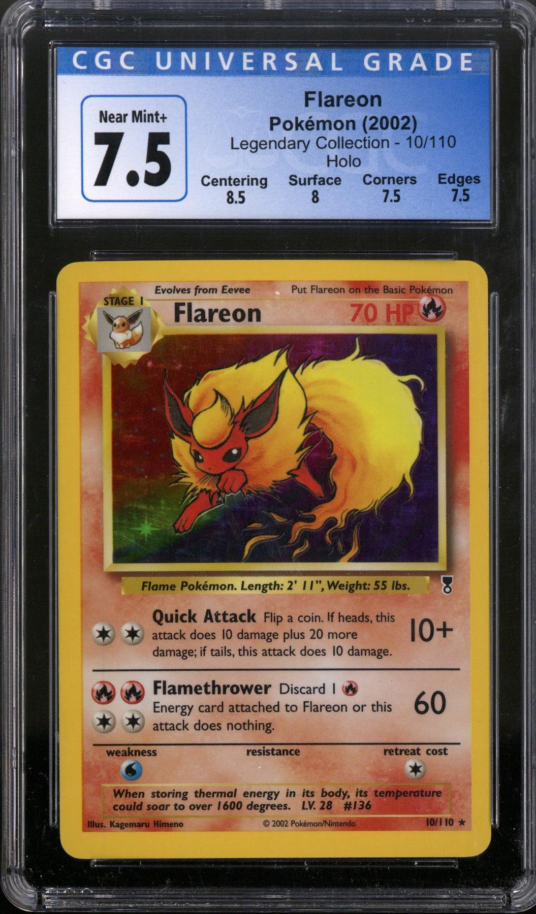 Pokemon Legendary Collection Flareon 10/110 CGC 7.5 | DA Card World
