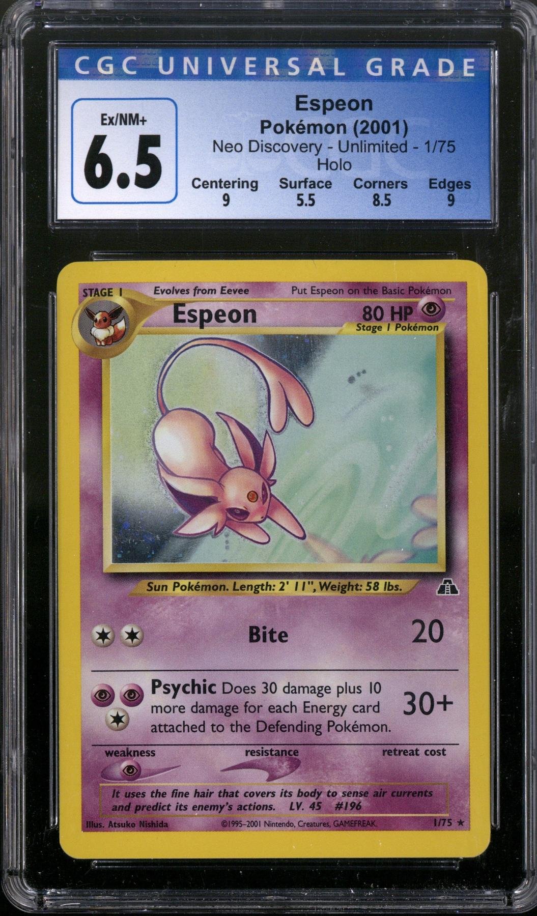 Pokemon Neo Discovery Espeon 1/75 CGC 6.5 | DA Card World