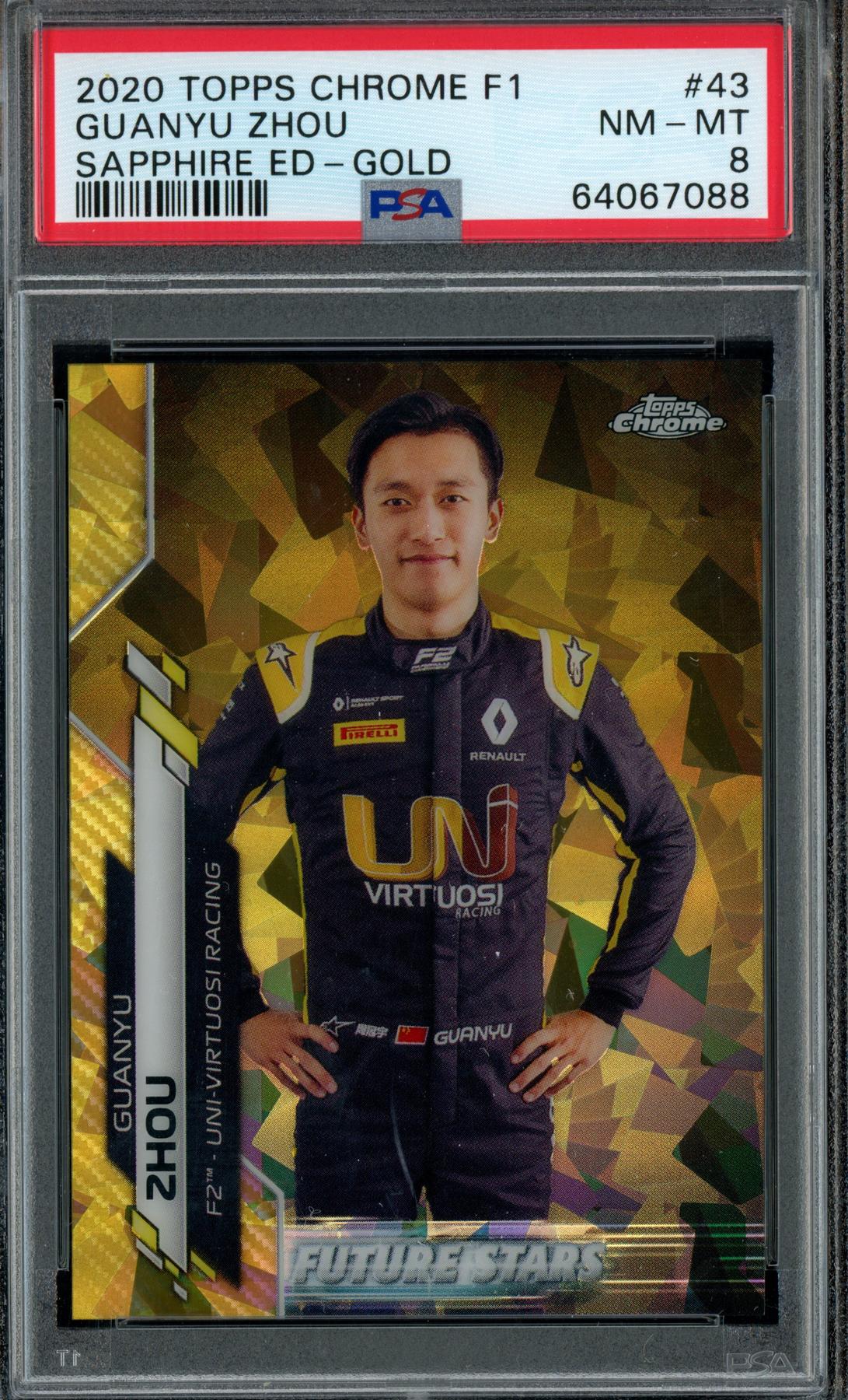 2020 Topps Chrome F1 Guanyu Zhou #43 48/50 PSA 8 (Gold) | DA Card World