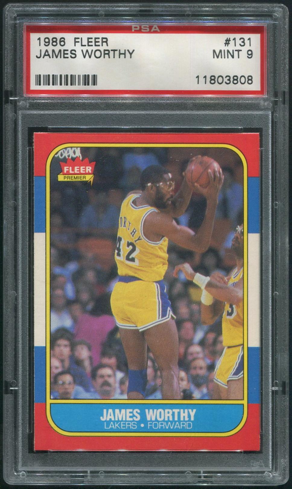 1986/87 Fleer Basketball #131 James Worthy Rookie PSA 9 (MINT) | DA Card  World
