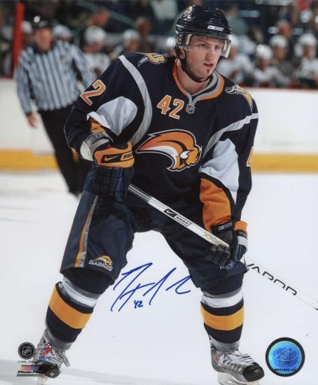 Nathan Gerbe Autographed Buffalo Sabres 8x10 Hockey Photo (A) | DA Card ...