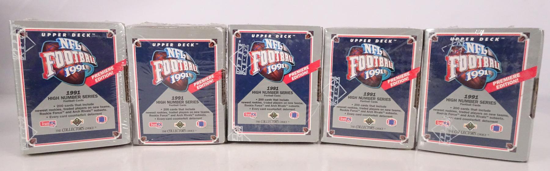 1991 Upper Deck High Series Football Factory Set Lot Of 5 Reed Buy   788944a 