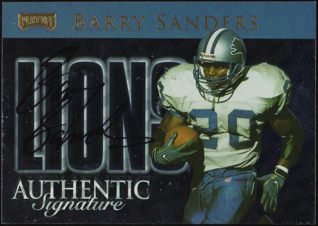 1999 Playoff Prestige SSD Checklists Autographs CL11 Barry Sanders