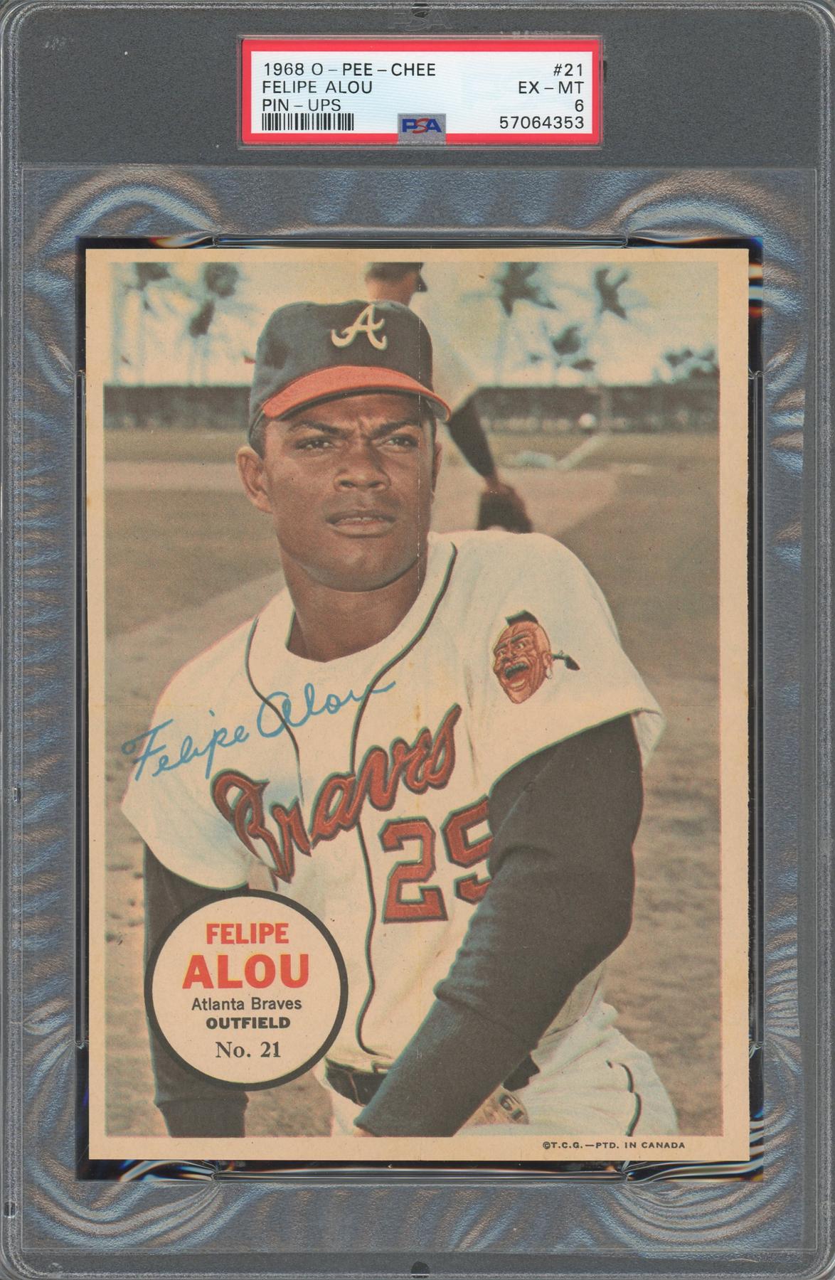 1968 O-Pee-Chee Pin-Ups #21 Felipe Alou PSA 6 *4353 (Reed Buy) | DA ...