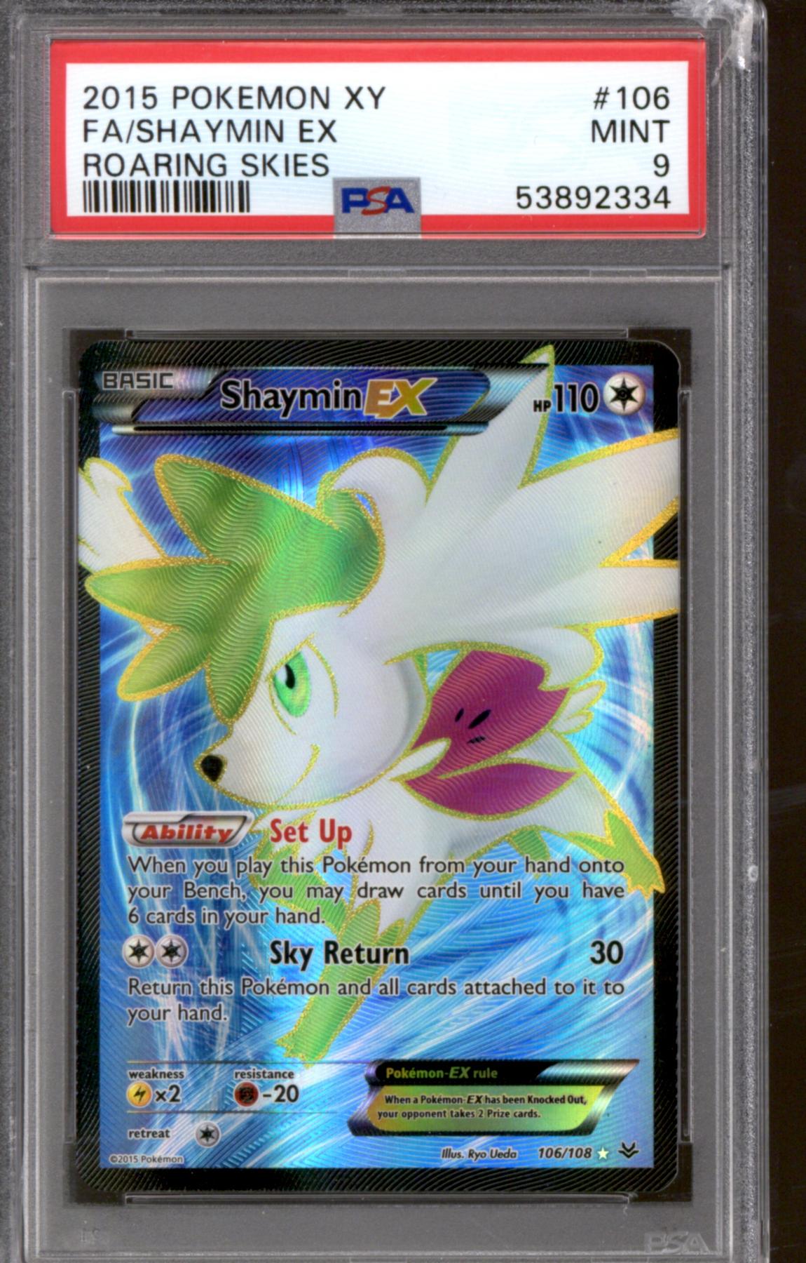 Pokemon XY Roaring Skies Single Shaymin EX 106108 FULL ART PSA 9 | DA 